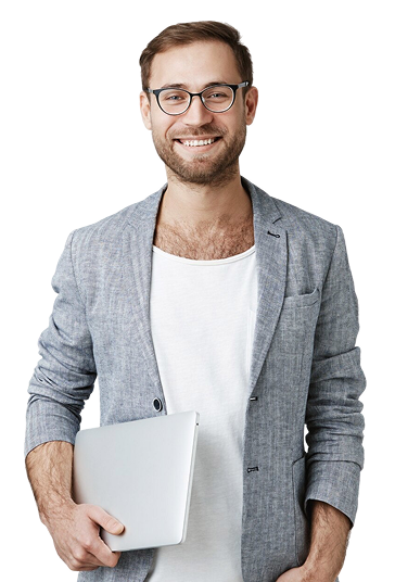 Hombre con portátil